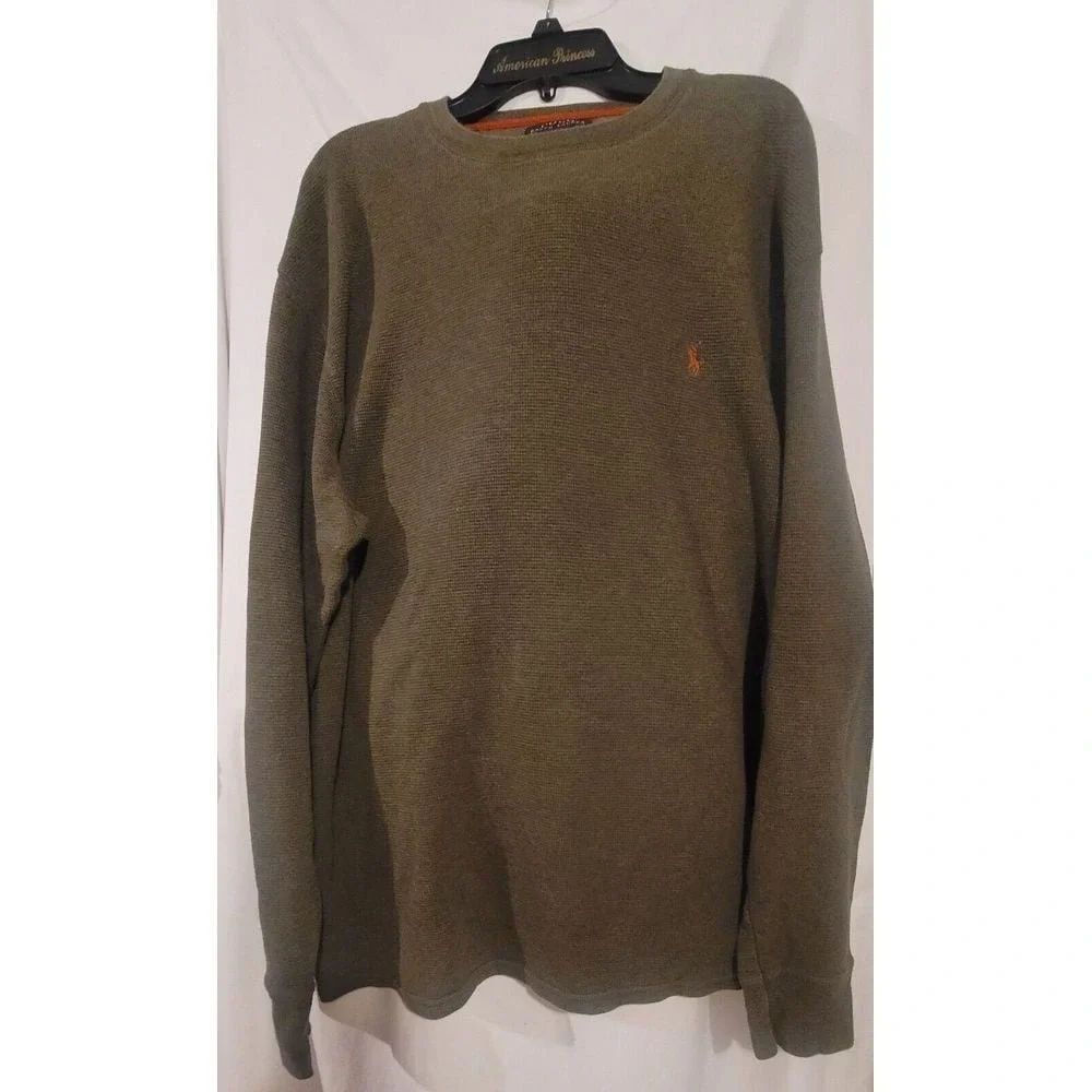 Polo Ralph Lauren Men's Xl Long Sleeve Blue‎ Thermal Waffle Shirt